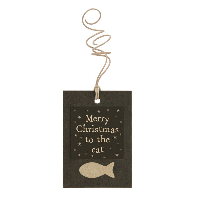 CAT TAG ''MERRY CHRISTMAS TO THE CAT'' 7X5X0.02CM