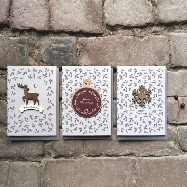 CHRISTMAS CARD WOODEN STAG ''MERRY CHRISTMAS'' 12X16.5X0.1CM - Image 3