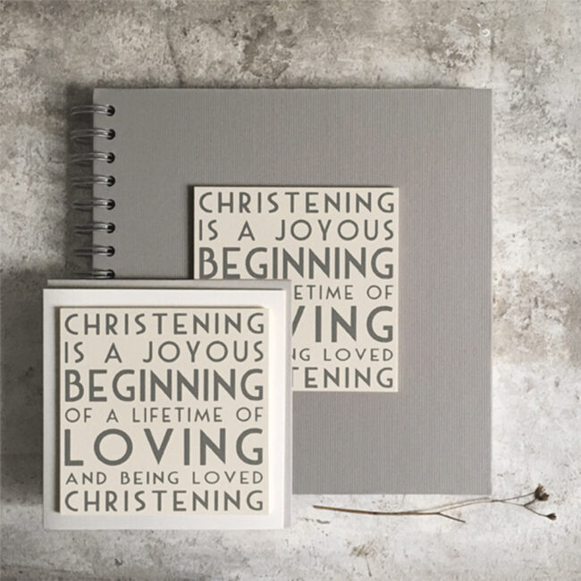 SQUARE WOODEN CARD ''CHRISTENING'' 13.5X13.5X0.5CM - Image 4