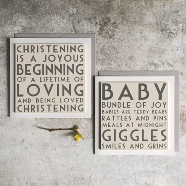 SQUARE WOODEN CARD ''CHRISTENING'' 13.5X13.5X0.5CM - Image 3