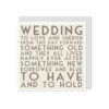 SQUARE WOODEN WORD CARD ''WEDDING'' 13.5X13.5X0.5CM