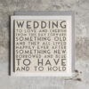 SQUARE WOODEN WORD CARD ''WEDDING'' 13.5X13.5X0.5CM - Image 2
