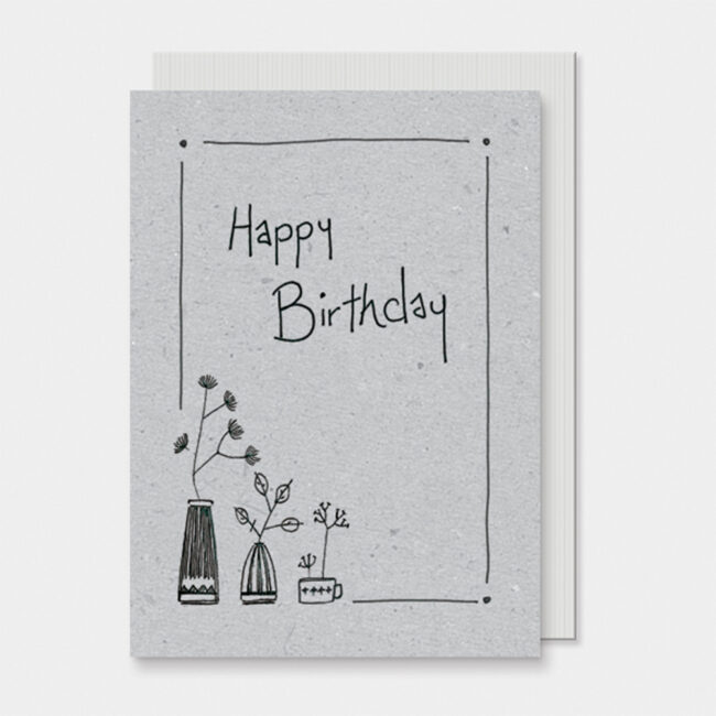 FLOWER CARD ''HAPPY BIRTHDAY'' 12X16.5X0.1CM