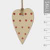 LITTLE LONG HEART CREAM WITH RED DOTS 3.5X6X0.5CM
