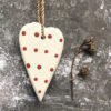 LITTLE LONG HEART CREAM WITH RED DOTS 3.5X6X0.5CM - Image 2