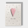 WOODEN CARD ''IT’S A GIRL'' 12X16.5X1CM