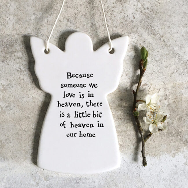 PORCELAIN ANGEL ''BECAUSE SOMEONE WE LOVE IS IN HEAVEN'' 9.5X7X0.4CM - Image 2