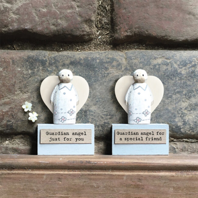 SMALL WOOD SCENE ANGEL ''GUARDIAN ANGEL JUST FOR YOU 5.5X3.5X2CM - Image 3