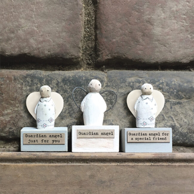 SMALL WOOD SCENE ANGEL ''GUARDIAN ANGEL JUST FOR YOU 5.5X3.5X2CM - Image 4