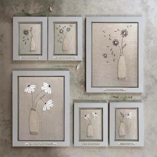 STITCHED PICTURE ''HAPPINESS IS NOT MEASURED'' 20X15.5X1.7CM - Image 4
