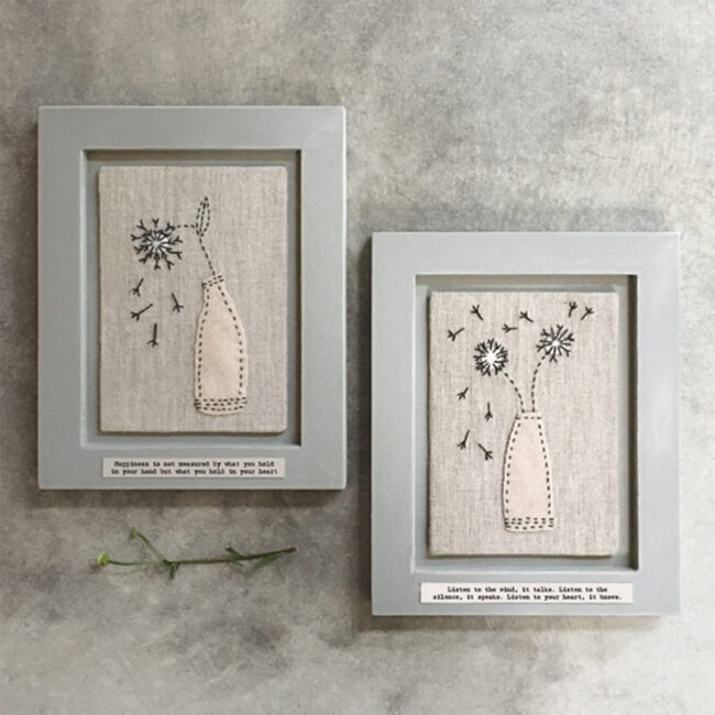 STITCHED PICTURE ''HAPPINESS IS NOT MEASURED'' 20X15.5X1.7CM - Image 3