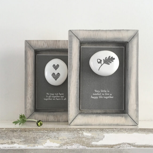PEBBLE PICTURE TWO HEARTS ''TOGETHER'' 10X12.5X2CM - Image 3