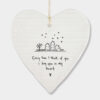 WOBBLY ROUND HEART ''EVERY TIME I THINK OF YOU'' 10X9X0.5CM