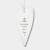 WOBBLY LONG HEART ''LOVE MAKES A HOUSE INTO A HOME'' 13.7X6X0.5CM