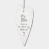 WOBBLY LONG HEART ''FRIENDS LIKE FLOWERS BRIGHTEN YOUR DAY'' 13.7X6X0.5CM