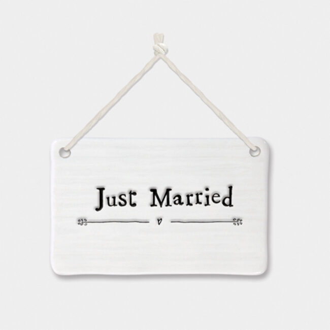 PORCELAIN SIGN ''JUST MARRIED'' 8X5X0.5CM