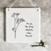 FLORAL TOKEN ''YOU ARE THE FRIEND'' WHITE 10X10X0.5CM - Image 2