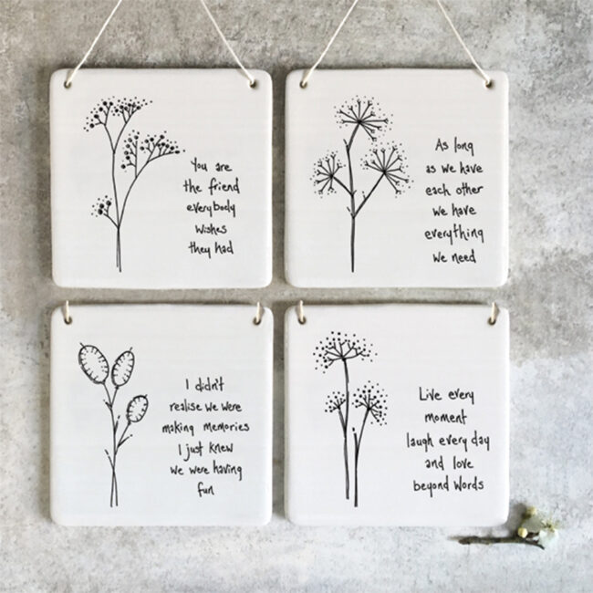 FLORAL TOKEN ''AS LONG AS HAVE EACH OTHER'' WHITE 10X10X0.5CM - Image 4