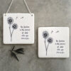 FLORAL TOKEN ''BE FEARLESS'' WHITE 10X10X0.5CM - Image 2