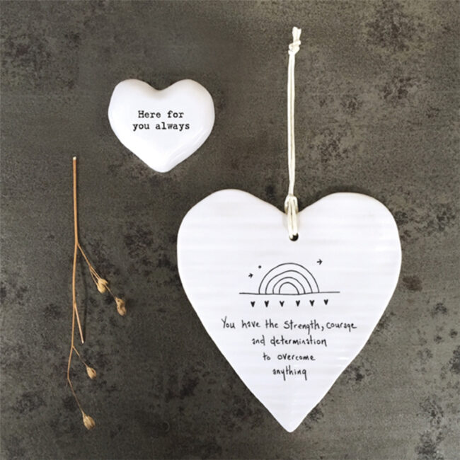 HEART TOKEN ''HERE FOR YOU ALWAYS'' WHITE 4X4X1.5CM - Image 3