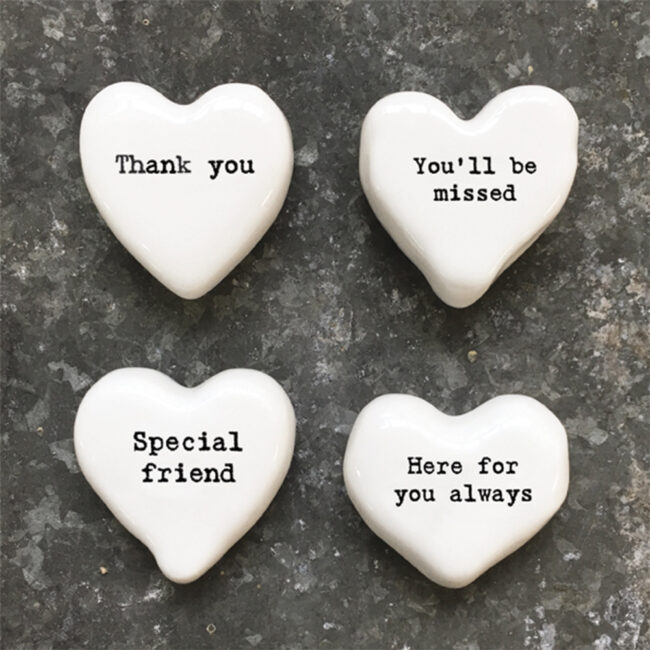 HEART TOKEN ''HERE FOR YOU ALWAYS'' WHITE 4X4X1.5CM - Image 4