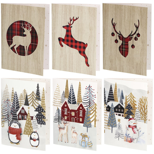 CHRISTMAS CARD WITH ENVELOPE ASSORTED 15X20CM