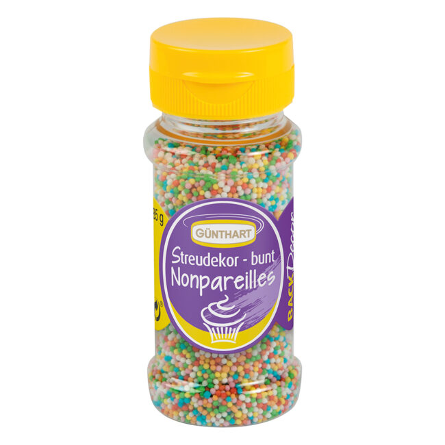 COLORFUL MIX SUGAR BALLS NONPAREILS 85GR 45X110MM
