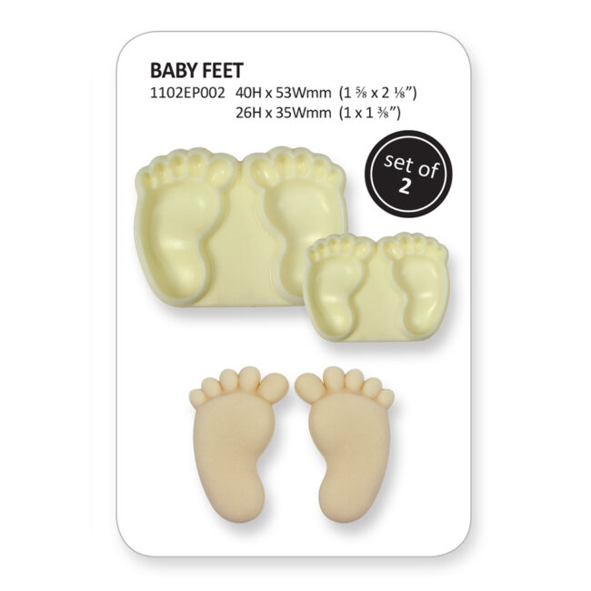 SET OF 2 JEM POP IT BABY FEET MOULDS 40X53MM & 26X35MM - Image 3