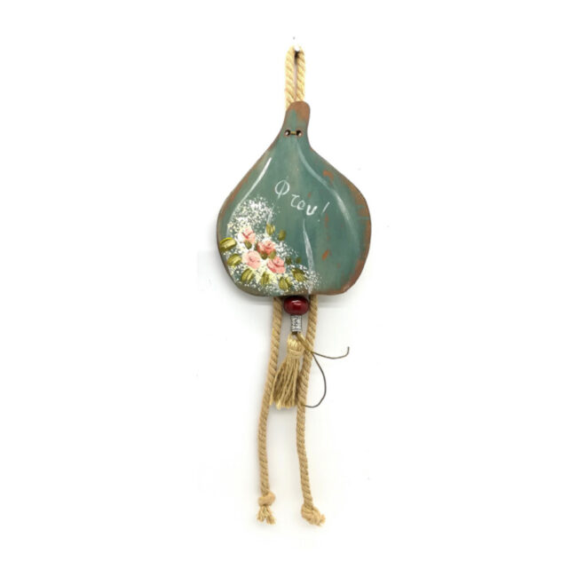 WOODEN CHARM GARLIC PASTEL GREEN 10X13CM