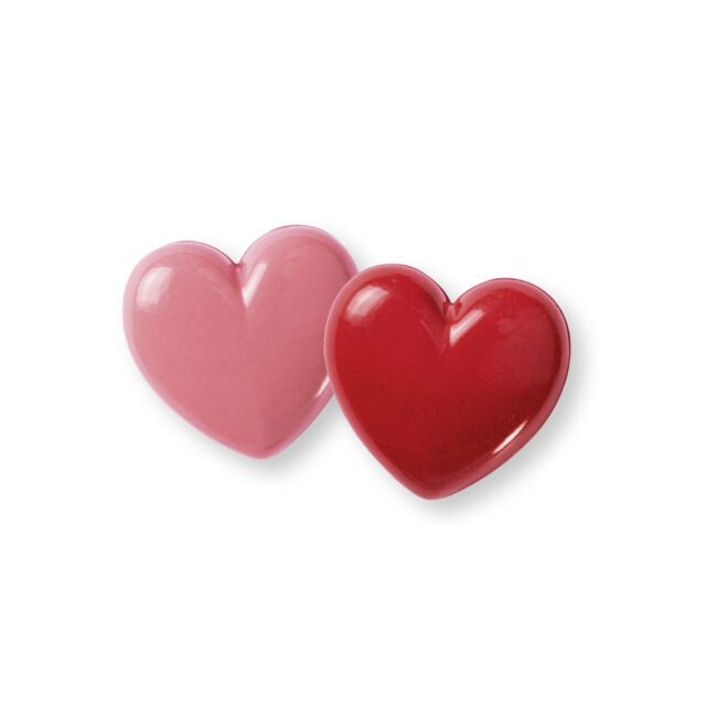 RUBY HOLLOW CHOCOLATE HEARTS 3D 34X33X15MM 28PCS