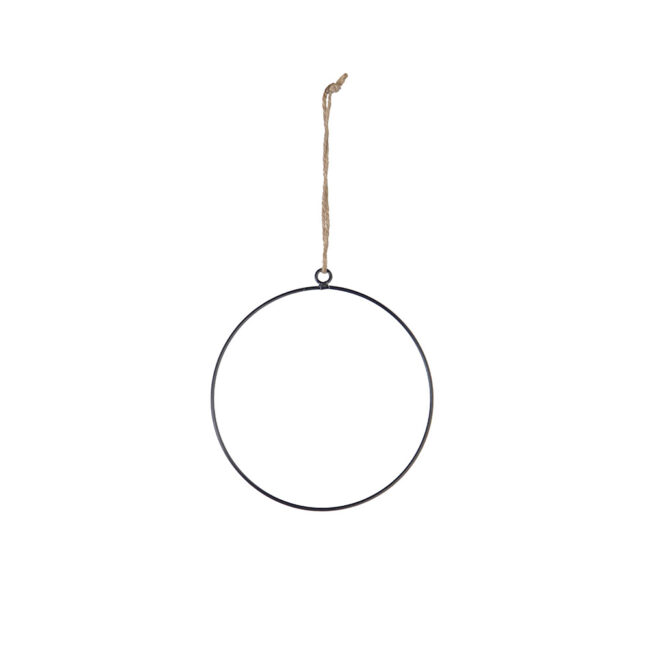 HANGING CIRCLE METAL BLACK 20CM