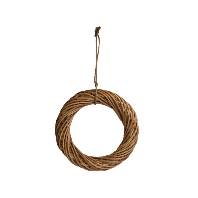 WREATH WILLOW WITH ROPE LIGHT BROWN 28X6CM