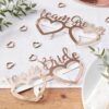 FUN GLASSES 'TEAM BRIDE & TEAM GROOM' ROSE GOLD 12.5X17X10.5CM 8PCS - Image 2