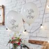 BOHO BALLOONS 'MR & MRS' WHITE 12'' 10PCS - Image 2