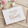 GUEST BOOK 'BABY IN BLOOM' WHITE 32 PAGES FOILED ROSE GOLD 22XH16CM - Image 2
