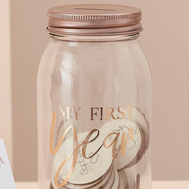 MEMORY JAR 'MY FIRST YEAR' ROSE GOLD WITH 50 CUSTOM TOKENS - Image 3