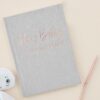 MEMORY BOOK 'HEY BABY YOUR FIRST YEARS' GREY SUEDE COVER & ROSE GOLD FOILING 16XH21CM 62 PAGES - Image 2