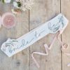THIN FLORAL SASH 'BRIDE TO BE' 155CM & PINK VELVET RIBBON - Image 2