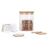 'ADVICE FOR THE BRIDE' JAR WITH WOODEN TOP 10.5XH12.5CM & 30 FLORAL COUNTERS