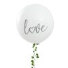 'LOVE' GIANT PRINTED BALLOON WHITE 36'' & FOLIAGE GARLAND 1.5M