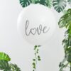 'LOVE' GIANT PRINTED BALLOON WHITE 36'' & FOLIAGE GARLAND 1.5M - Image 2