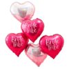 'BRIDE TRIBE' PINK 18'' & IRIDESCEBT HEART SHAPED 18'' FOILED HELIUM BALLOONS 5PCS