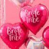 'BRIDE TRIBE' PINK 18'' & IRIDESCEBT HEART SHAPED 18'' FOILED HELIUM BALLOONS 5PCS - Image 2