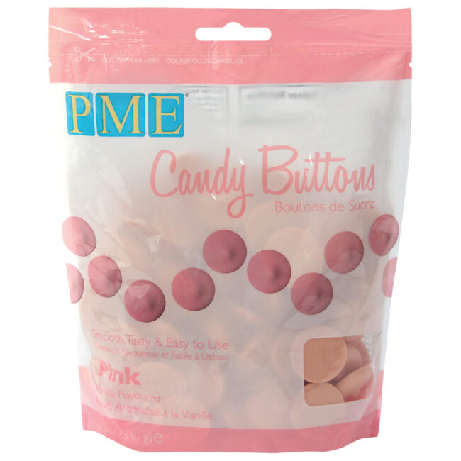 CANDY BUTTONS PINK 340GR