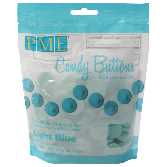 CANDY BUTTONS LIGHT BLUE 340GR