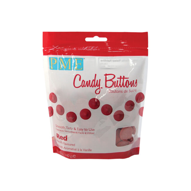 CANDY BUTTONS RED 340GR