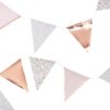 PARTY BUNTING 27 FLAGS IN 4 DESIGNS FLORAL ROSE GOLD 3.5M
