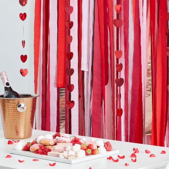 BUNTING STREAMERS ROSE GOLD, RED & PINK 170M & CLEAR STRING 1.5M - Image 3