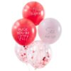 BALLOONS BUNDLE NAUGHTY ROSE GOLD, RED & LIGHT PINK 12'' 5PCS
