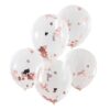 HEART SHAPED CONFETTI BALLOONS ROSE GOLD 12'' 5PCS